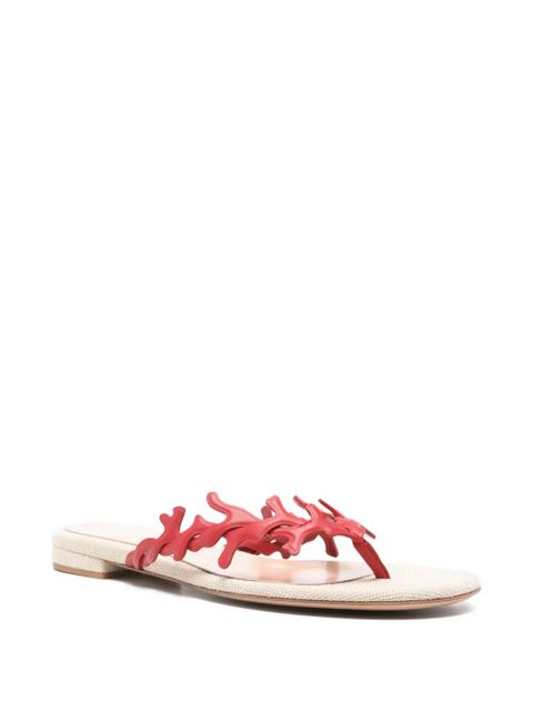 Gianvito Rossi Ocean thong-strap flat sandals - Red - zdjęcie produktu nr 2