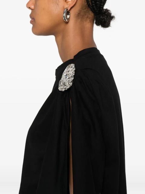 AREA embellished puff-sleeve top - Black