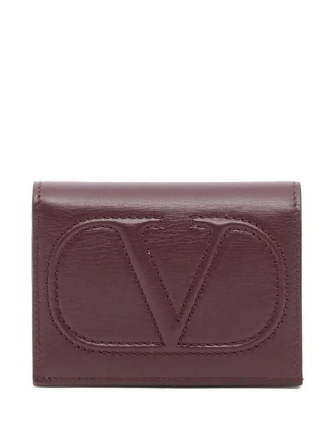 Valentino Garavani small Vlogo wallet in calfskin - Purple - zdjęcie produktu nr 1