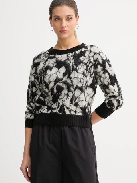 United Colors of Benetton sweter z dodatkiem moheru damski kolor czarny 1VAAE10F3 - zdjęcie produktu nr 1