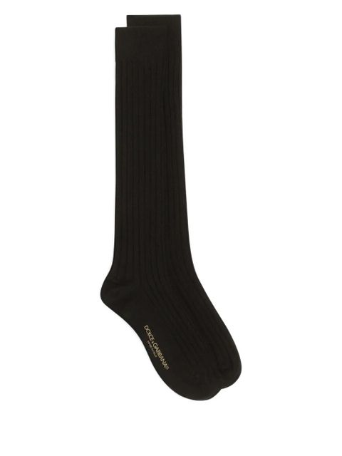 Dolce & Gabbana ribbed logo-print socks - Black - zdjęcie produktu nr 1