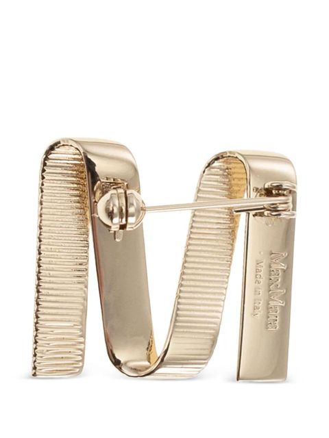 Max Mara m shaped metal pin - Gold - zdjęcie produktu nr 2