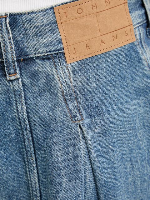 Tommy Jeans spódnica bawełniana kolor niebieski mini rozkloszowana DW0DW21992