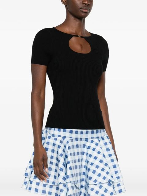 SANDRO cu-tout ribbed T-shirt - Black