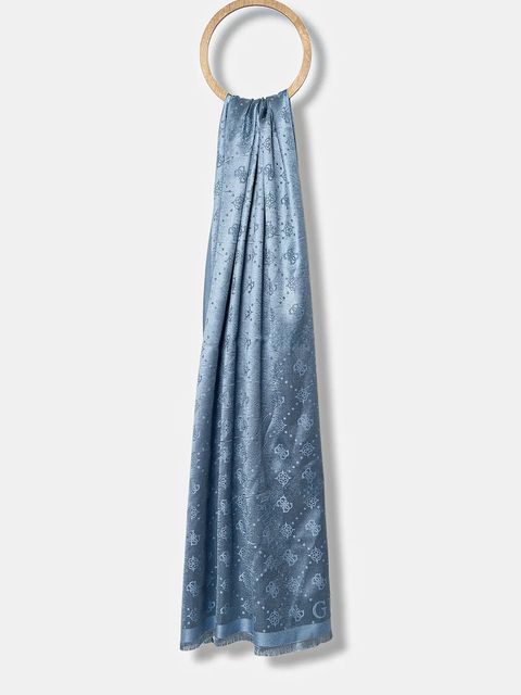 Guess szal damski kolor niebieski wzorzysty AW5359 POL03 - zdjęcie produktu nr 1