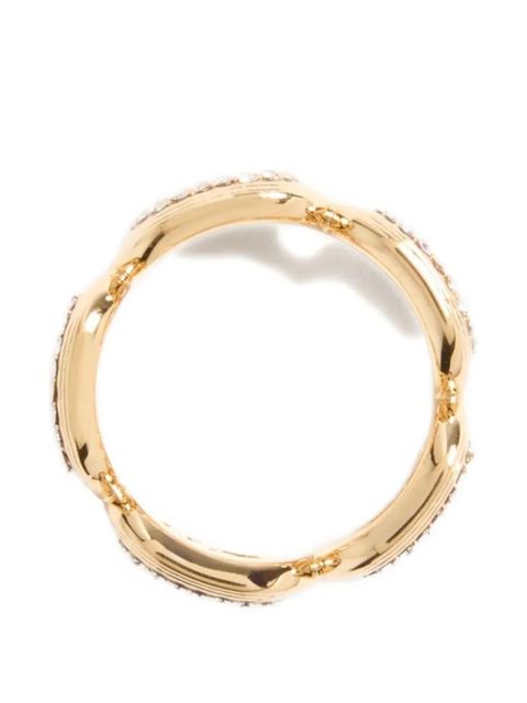 Valentino Garavani Ovalette metal and Swarovski® crystal ring - Gold