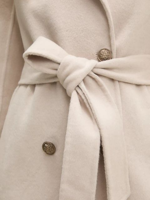 Answear.LAB płaszcz wełniany kolor beżowy przejściowy dwurzędowy