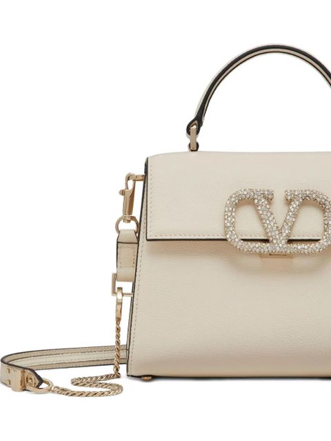 Valentino Garavani small VSling embellished handbag - Neutrals