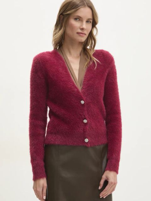 Answear.LAB kardigan damski kolor czerwony