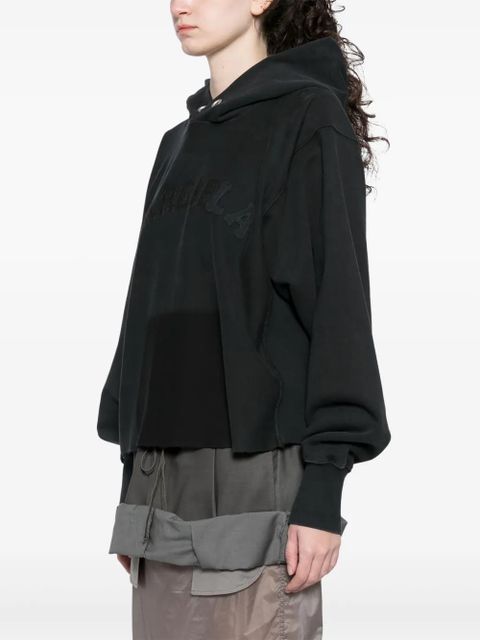 Maison Margiela logo-embroidered hoodie - Black