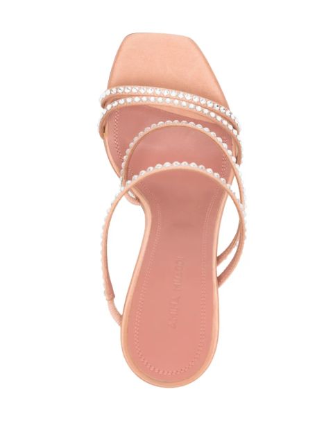Amina Muaddi 100mm Naima crystal-embellished sandals - Brown