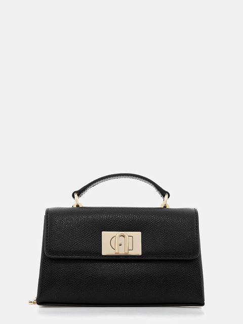 Furla torebka skórzana kolor czarny - zdjęcie produktu nr 1