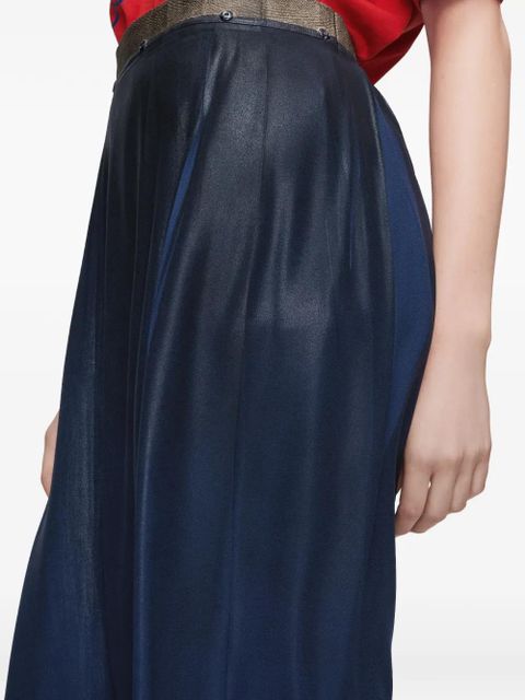 Maison Margiela foil-treated midi skirt - Blue
