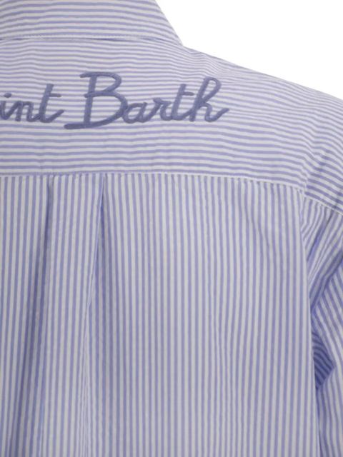 MC2 Saint Barth Brigitte oversized striped cotton shirt - Blue