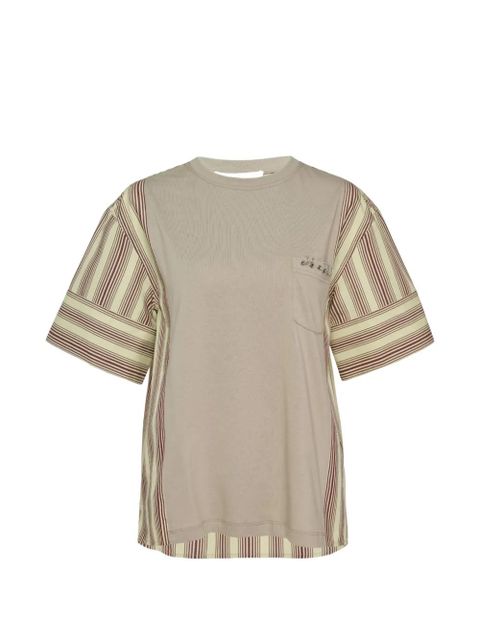 3.1 Phillip Lim striped-panel pocket T-shirt - Neutrals - zdjęcie produktu nr 1