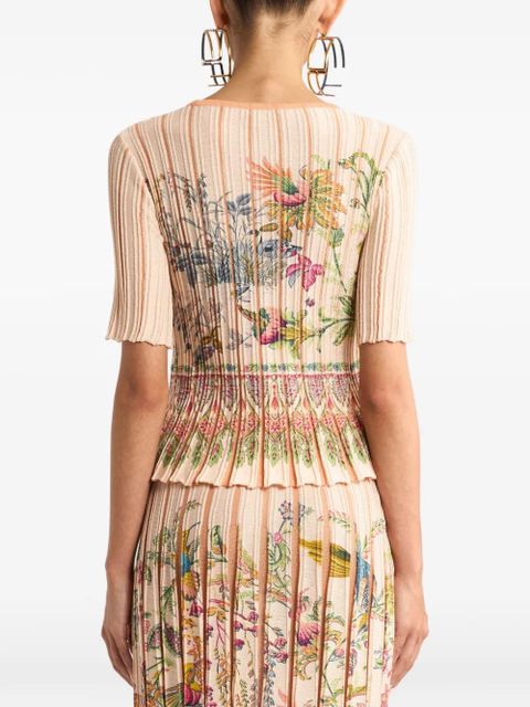 ETRO pleating floral top - Neutrals