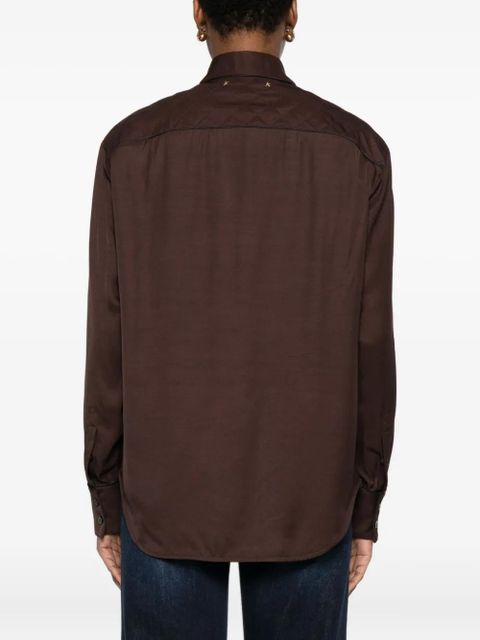 Golden Goose quilted-yoke shirt - Brown