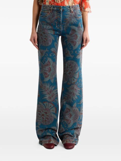 ETRO floral-print jeans - Blue