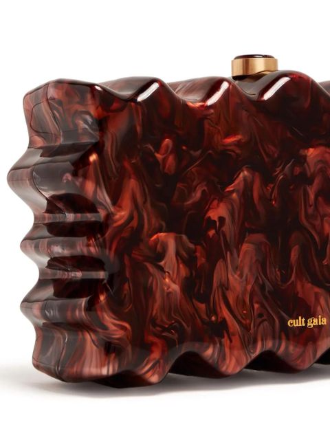 Cult Gaia Paloma marbled clutch bag - Brown