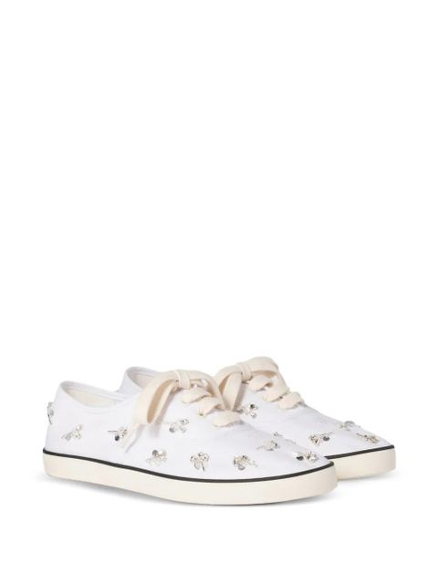 Miu Miu embroidered drill sneakers - White - zdjęcie produktu nr 2