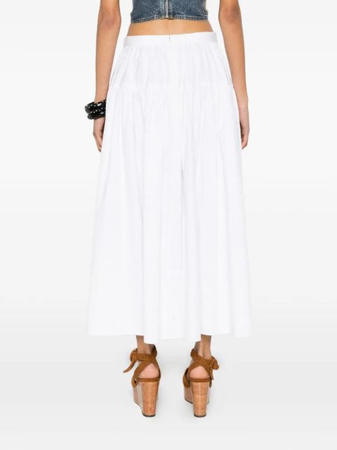 Chloé gathered flared midi skirt - White
