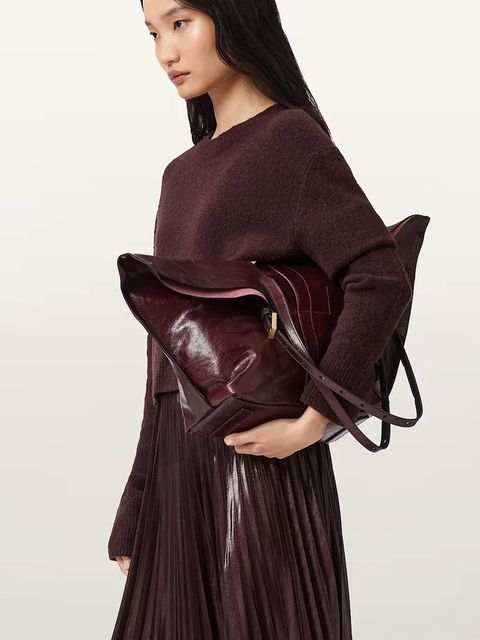 AllSaints torebka skórzana ARA kolor czerwony W284XD