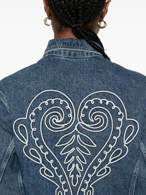 FARM Rio embroidered chest-pocket jacket - Blue