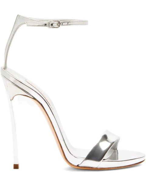 Casadei 120mm metallic heeled sandals - Silver - zdjęcie produktu nr 1