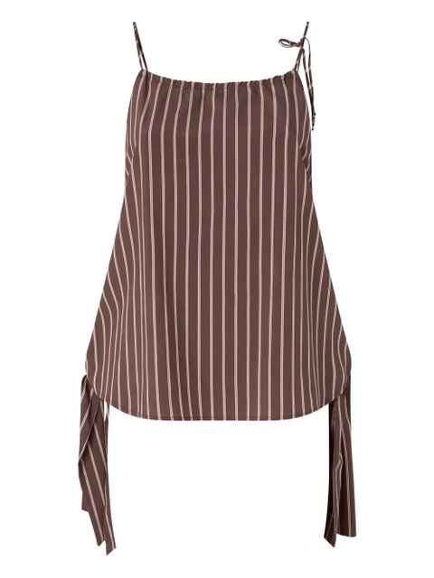 PINKO striped-pattern sleeveless blouse - Brown - zdjęcie produktu nr 1