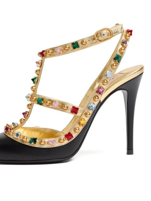 Valentino Garavani 100mm Rockstud embellished pumps - Black