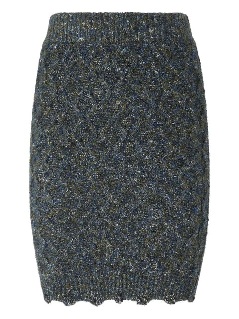 PINKO cable-knit embellished skirt - Green - zdjęcie produktu nr 1