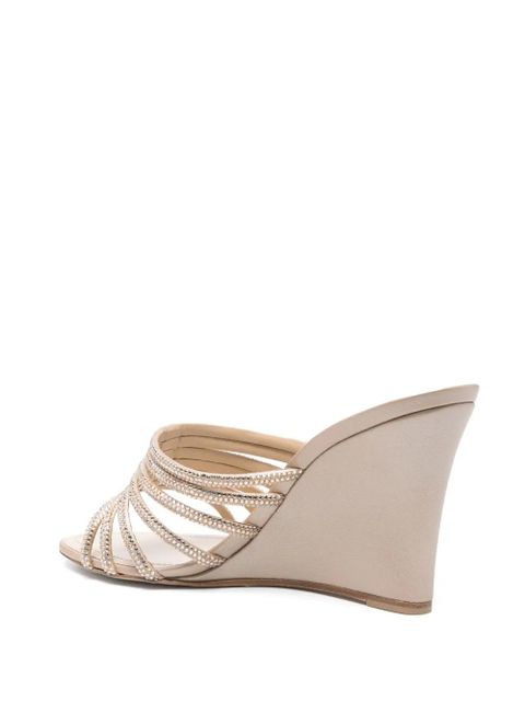 René Caovilla crystal-embellished sandals - Neutrals