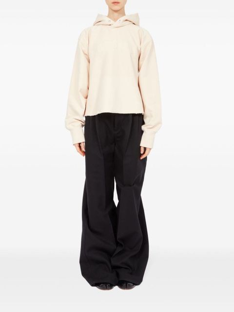 Maison Margiela logo-embroidered cotton hoodie - Neutrals - zdjęcie produktu nr 2