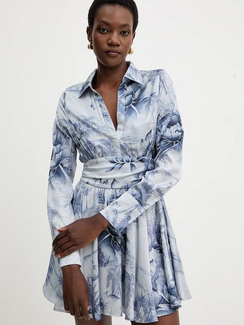 Guess sukienka CONCETTA kolor niebieski mini rozkloszowana W5YK00 WF1T2