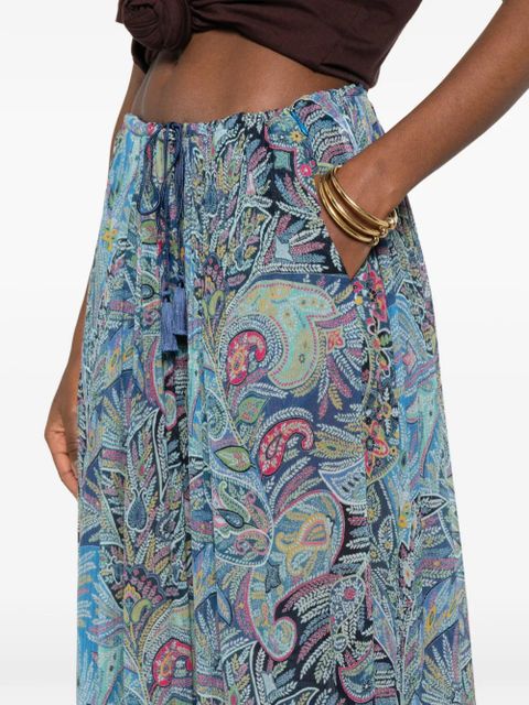 ETRO paisley tassel trousers - Blue