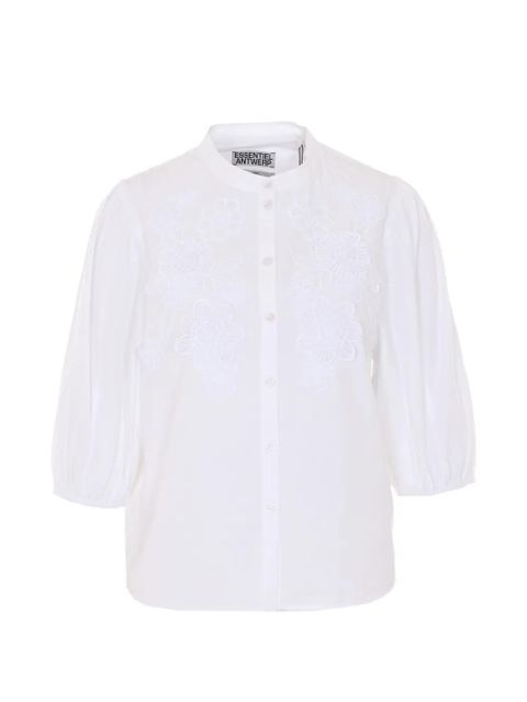 Essentiel Antwerp floral-embroidered balloon-sleeve shirt - White - zdjęcie produktu nr 1