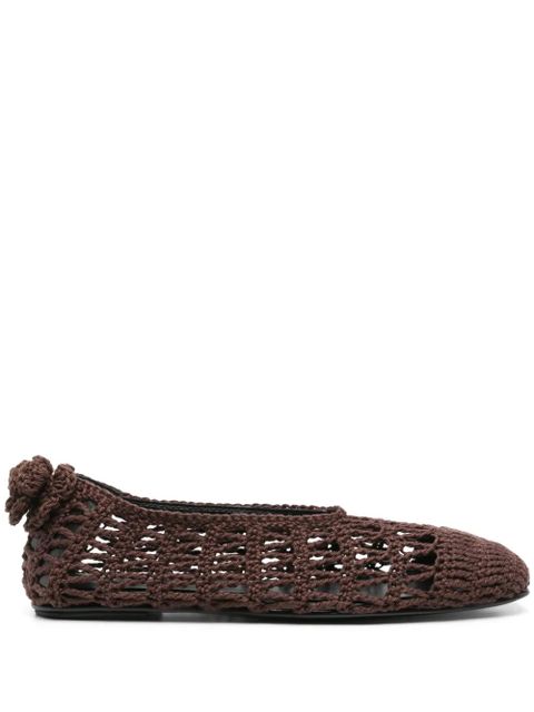 Magda Butrym square-toe ballet flats - Brown