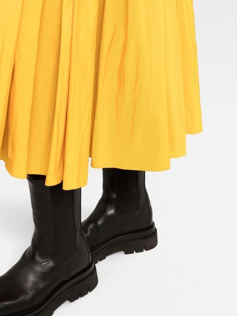 Alexander McQueen ruffle-trim detail neckline dress - Yellow