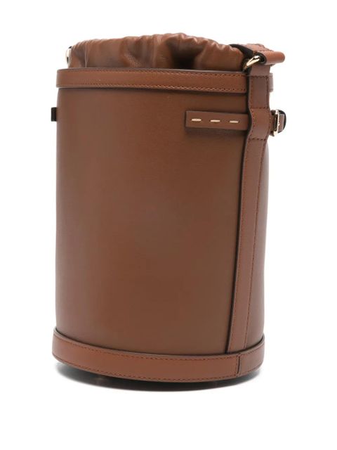 Valentino Garavani Antibes logo-plaque bucket bag - Brown