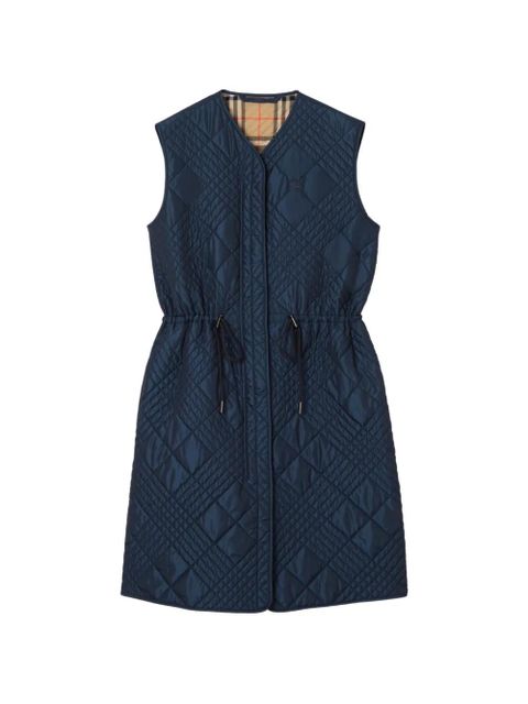 Burberry micro Check-stitch nylon blend gilet - Blue - zdjęcie produktu nr 1