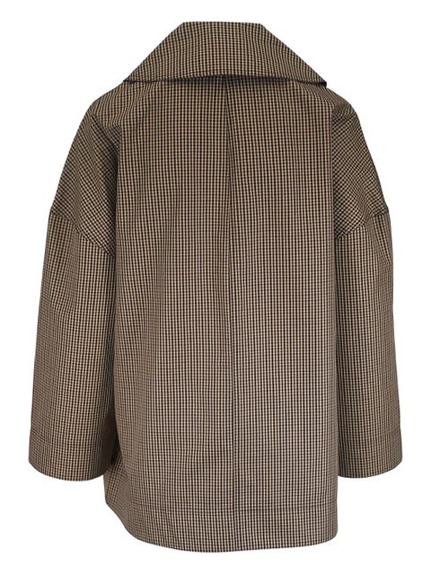 TOTEME double-breasted checked-pattern jacket - Brown