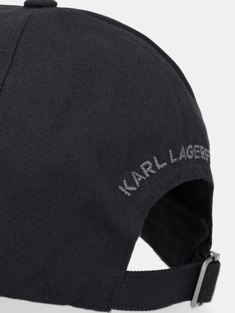 Karl Lagerfeld czapka z daszkiem bawełniana K/SIGNATURE kolor czarny B1W33012 - zdjęcie produktu nr 2