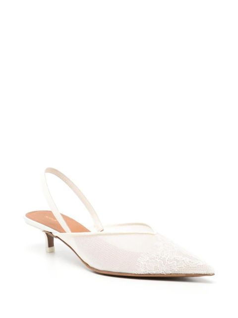 NEOUS 45mm lace-detailing slingback pumps - White - zdjęcie produktu nr 2