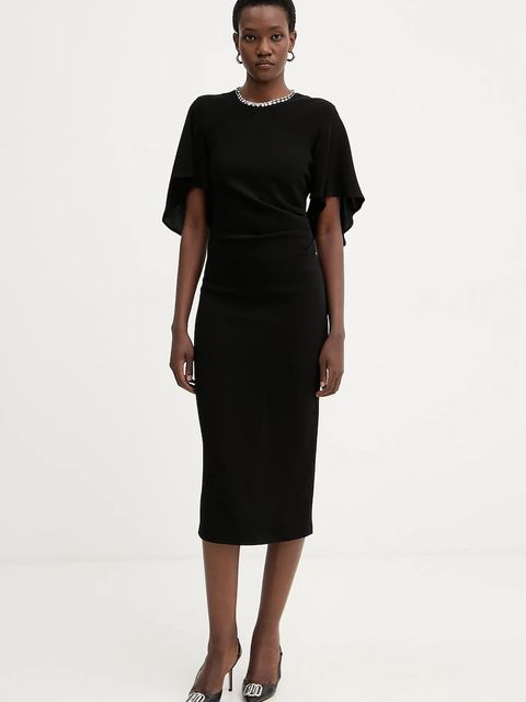 Pinko sukienka kolor czarny midi dopasowana 105583 A2Q2