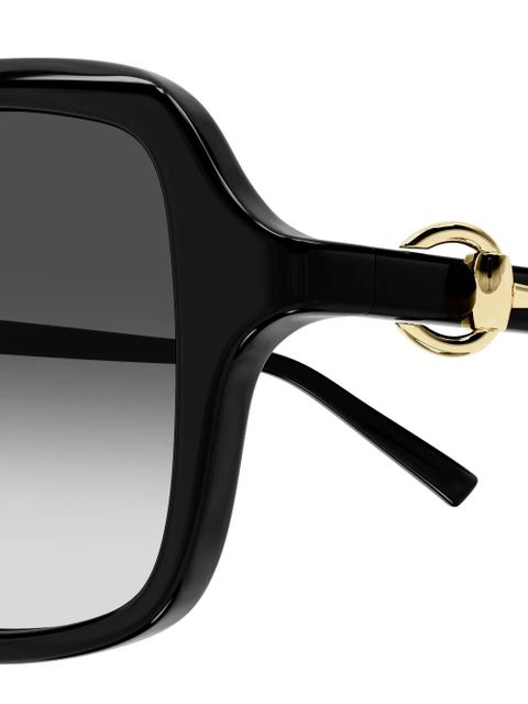Gucci Eyewear horsebit-detail square-frame sunglasses - Black