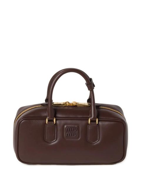 Miu Miu Arcadie leather tote bag - Brown - zdjęcie produktu nr 1