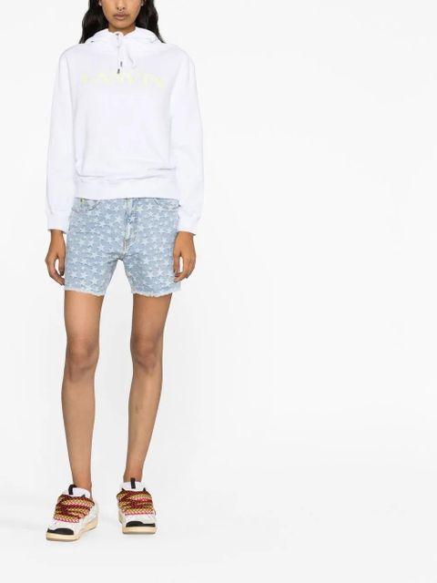 Lanvin embroidered-logo cotton hoodie - White - zdjęcie produktu nr 2