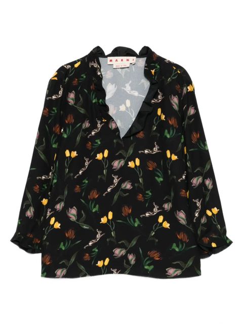 Marni floral-print blouse - Black - zdjęcie produktu nr 1