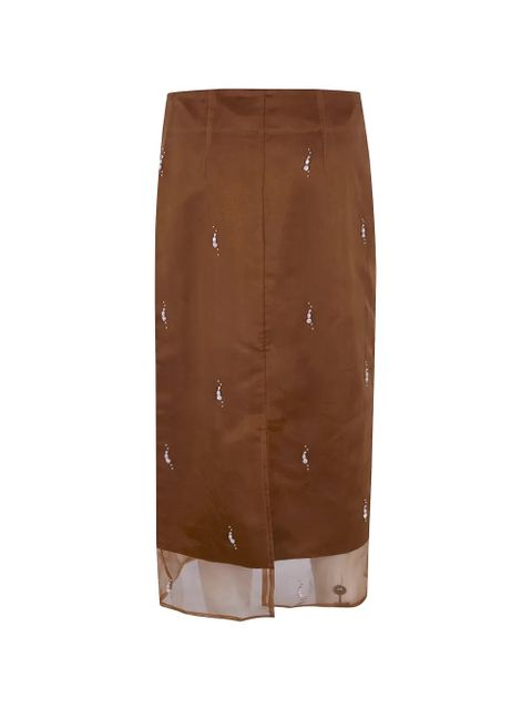 Róhe beaded skirt - Brown