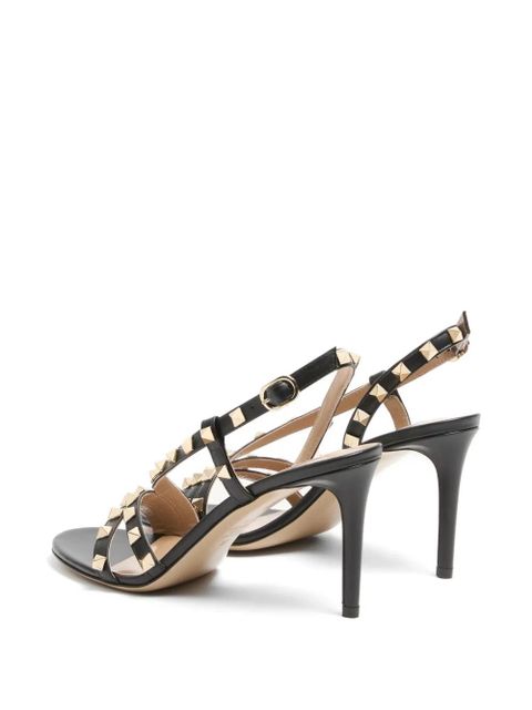 Valentino Garavani Rockstud calfskin sandals 85mm - Black